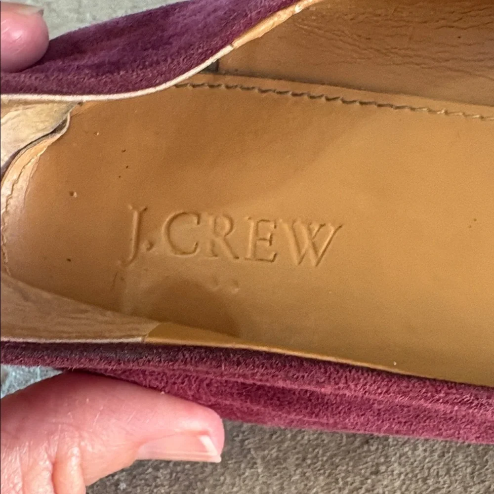 J Crew sz 9.5 plum colored suede flats